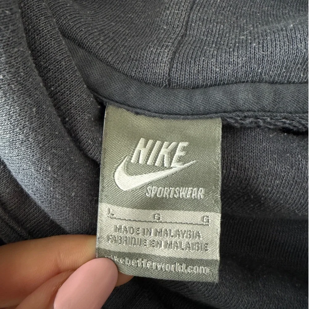 Nike‎ Sportswear Cowl Neck Hoodie Navy Blue Heathered Pullover Womens Large